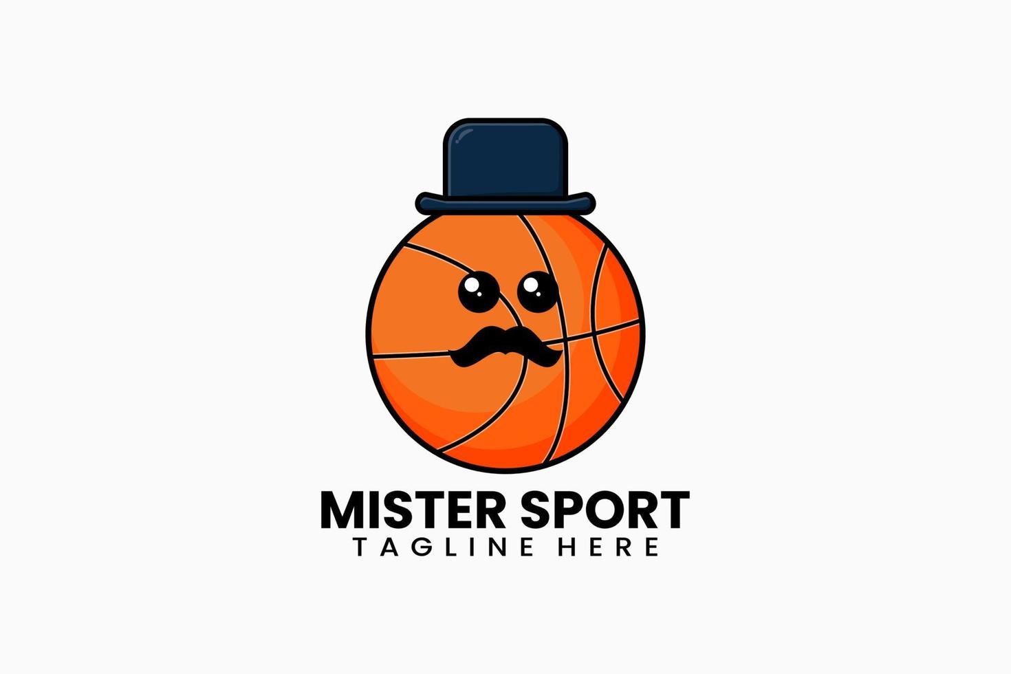 logotipo de mister basketball de plantilla plana moderna vector