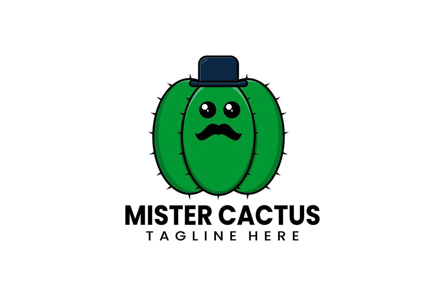 Flat modern template mister cactus logo vector