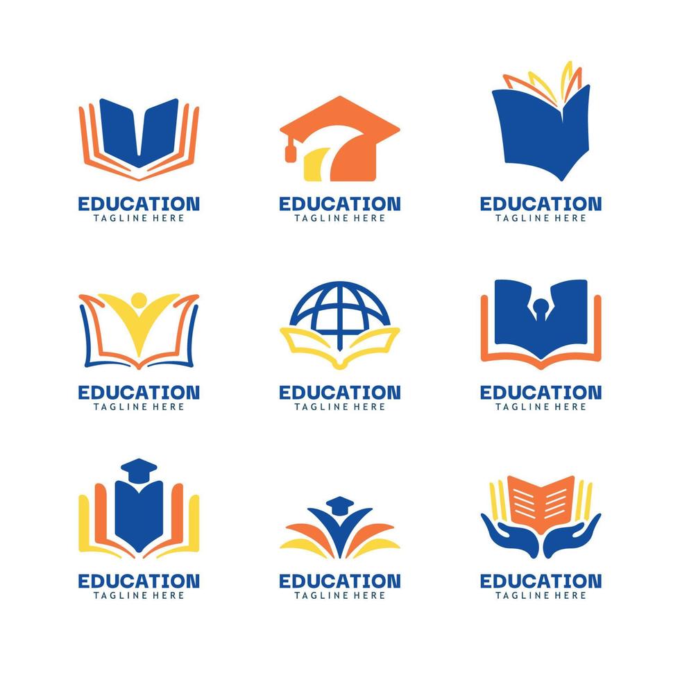 colección de plantillas de logotipo de educación vector