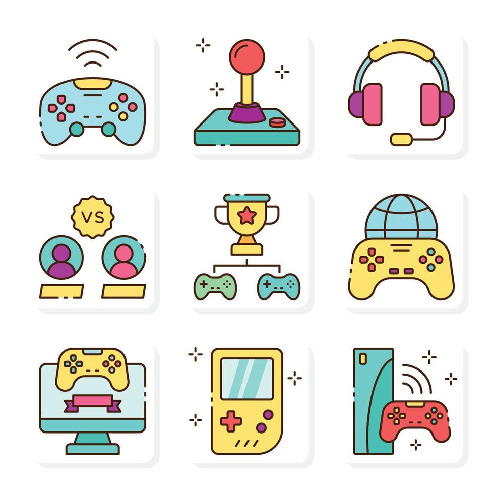 Game Online Icon Collection vector