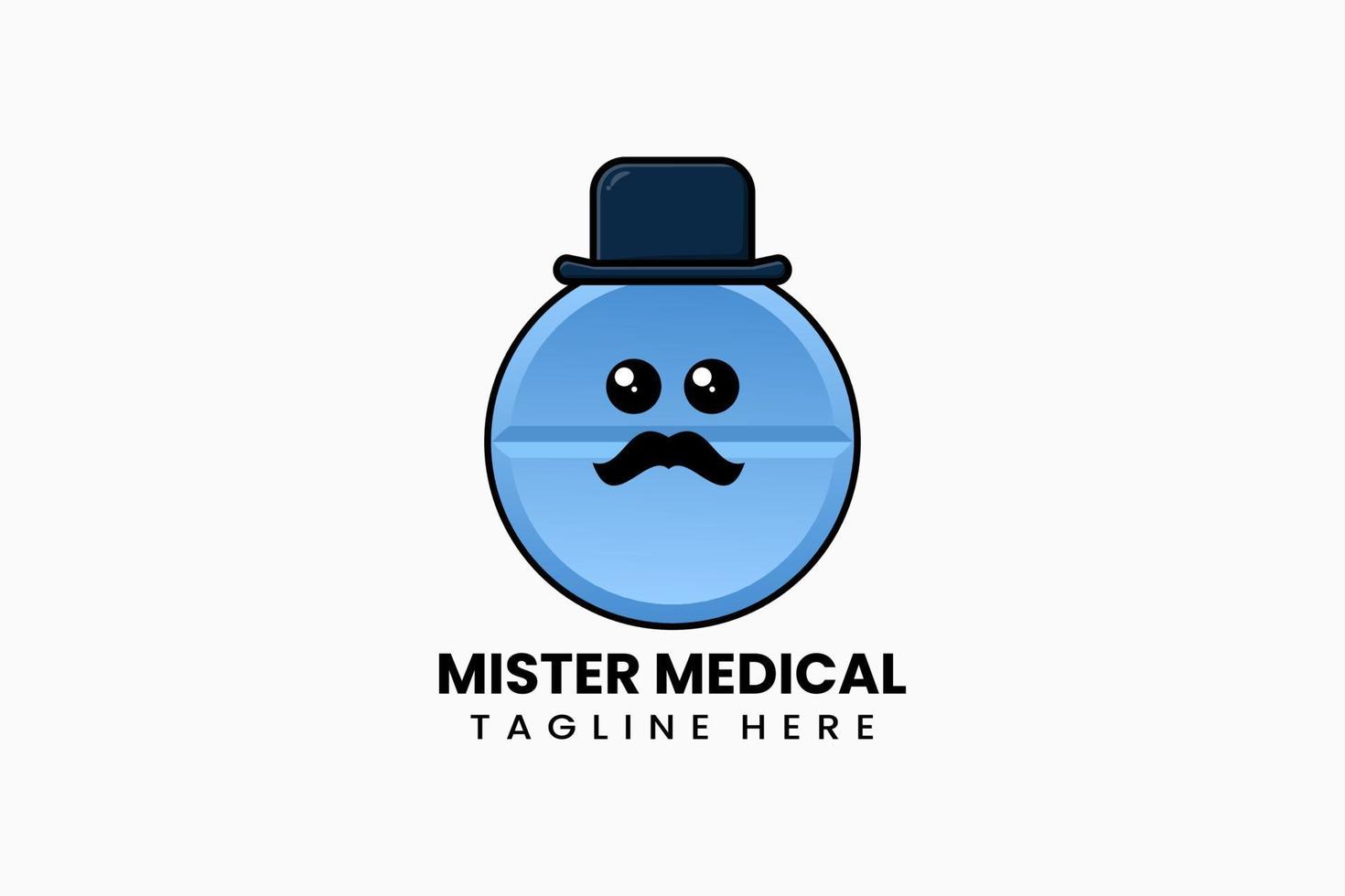 Flat modern template mister medical logo vector