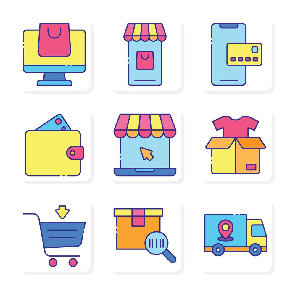 colección de iconos de comercio electrónico vector