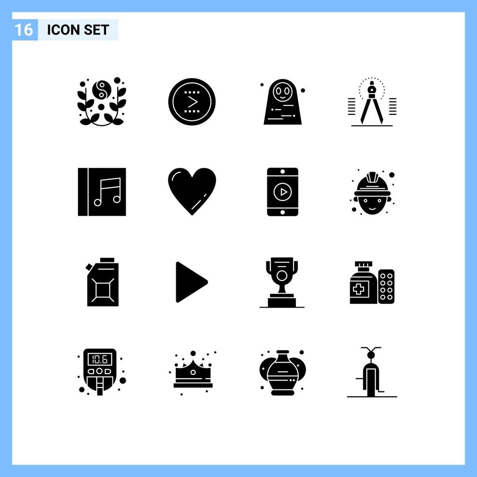 16 Universal Solid Glyphs Set for Web and Mobile Applications geometry drawing next compass halloween costume Editable Vector Design Elements
