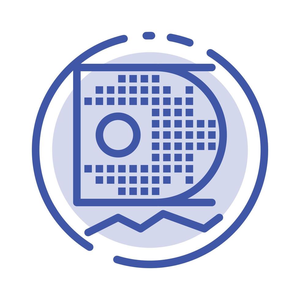 Data Science Data Science Mining Blue Dotted Line Line Icon vector