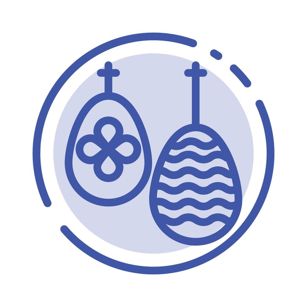 Celebration Easter Egg Food Blue Dotted Line Line Icon vector