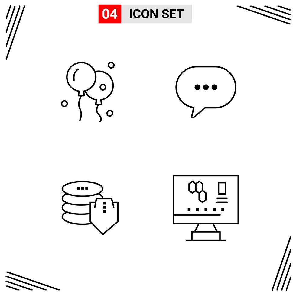 4 Icons Line Style Grid Based Creative Outline Symbols for Website Design Simple Line Icon Signs Isolated on White Background 4 Icon Set vector