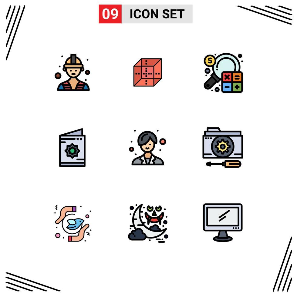 9 Creative Icons Modern Signs and Symbols of doctor muslim analysis ramadan card Editable Vector Design Elements