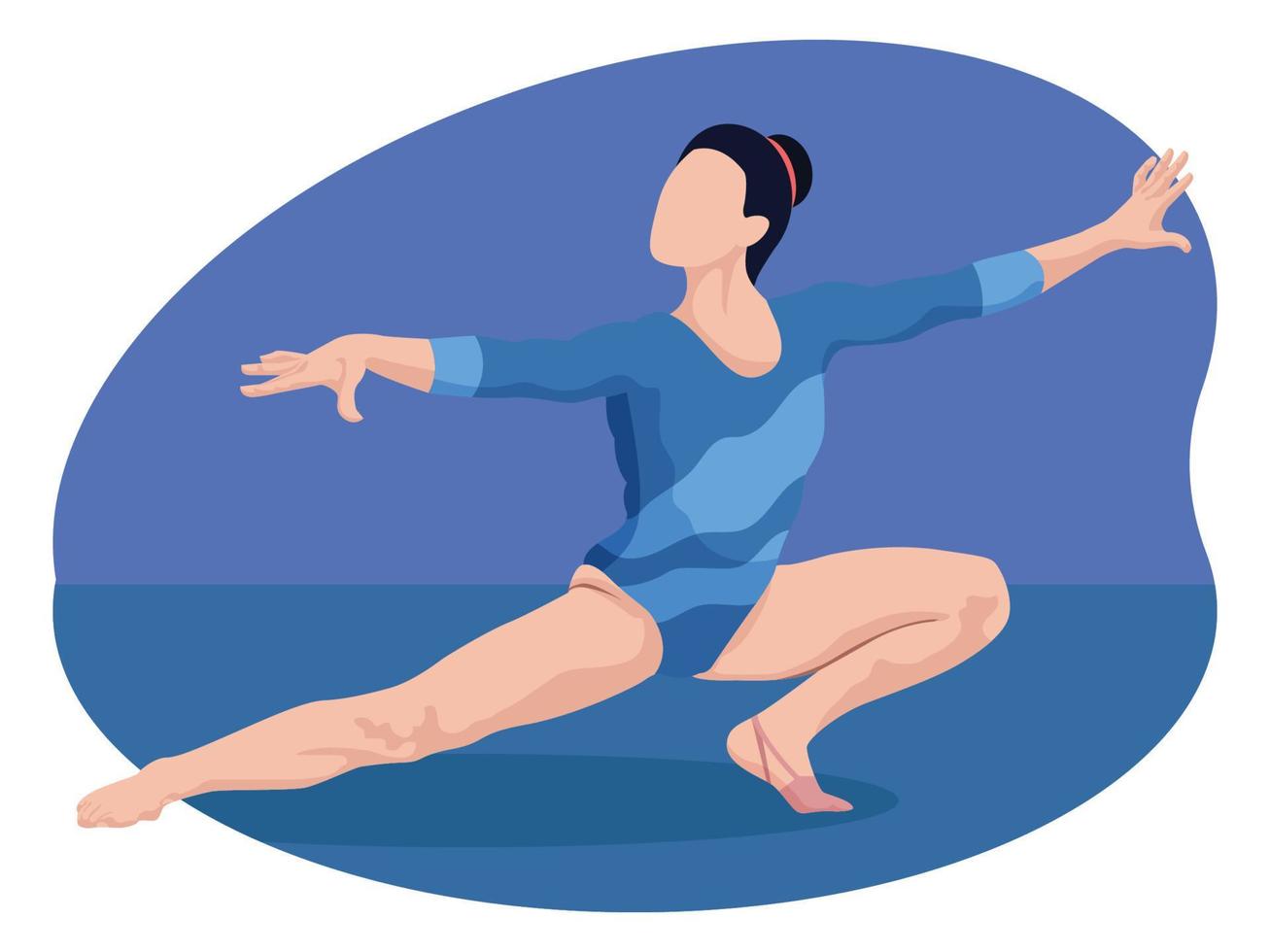 Female olympics gymnast illustration. vector