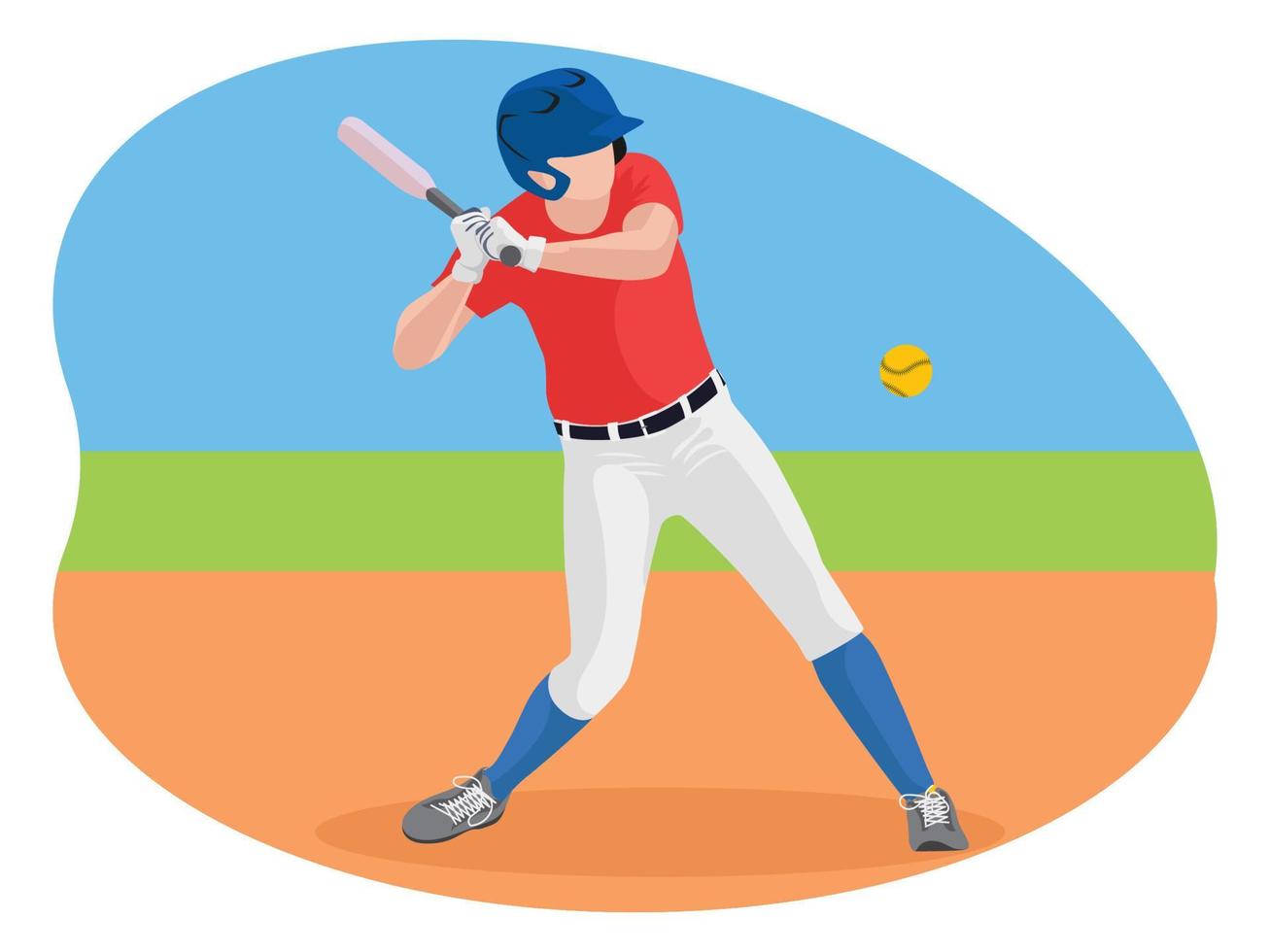 Male baseball player illustration. vector