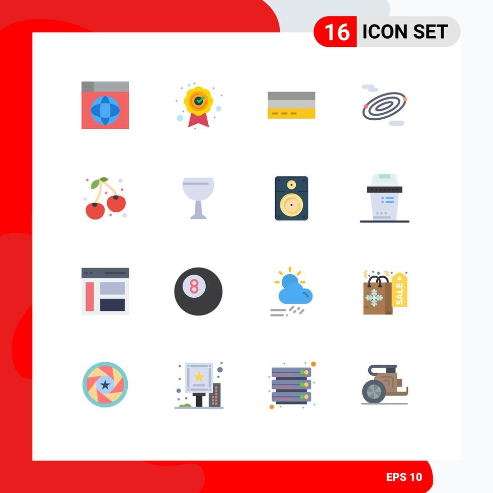 Modern Set of 16 Flat Colors Pictograph of berry science business rotation interface Editable Pack of Creative Vector Design Elements