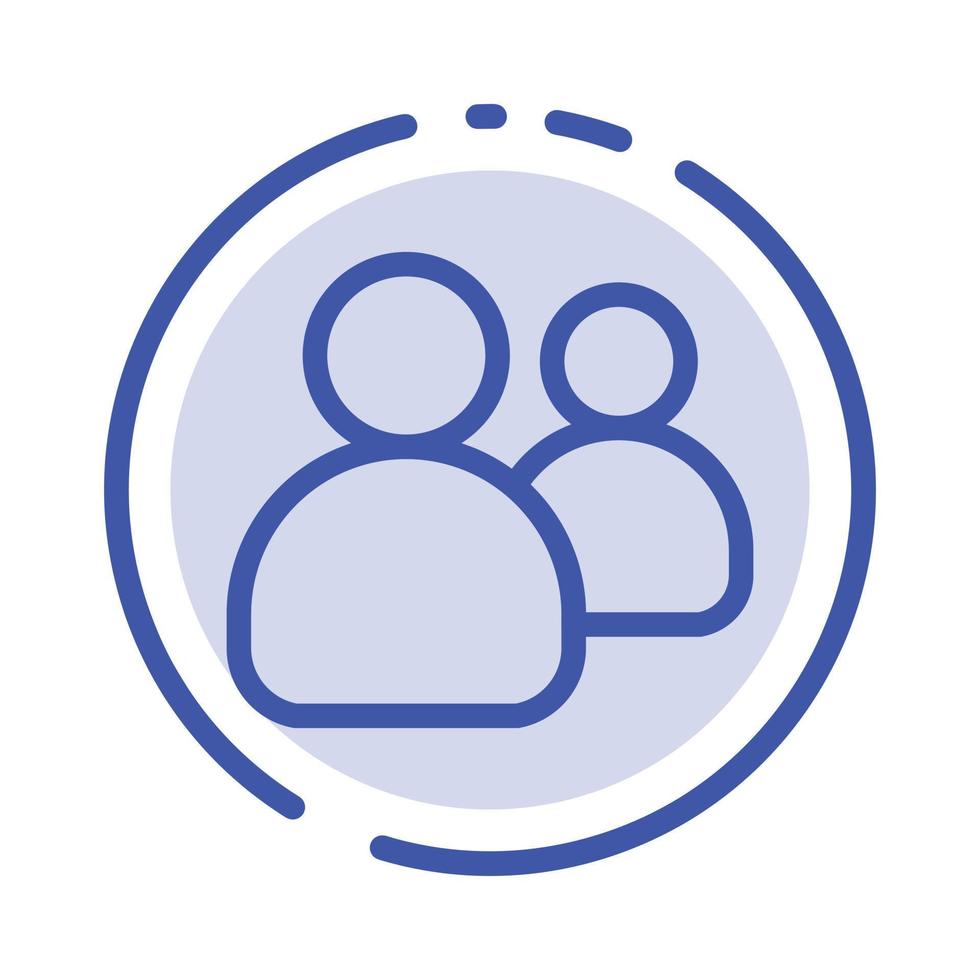 Friends Group Users Team Blue Dotted Line Line Icon vector