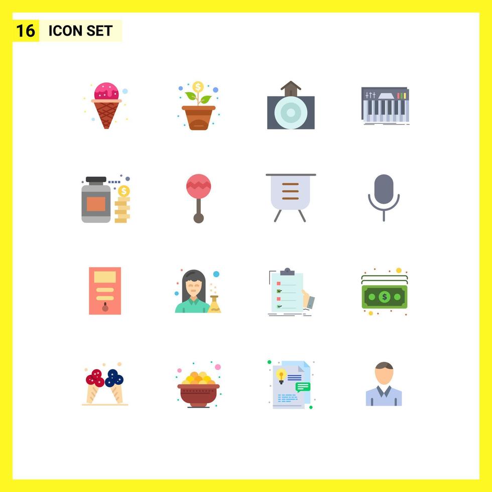 16 Creative Icons Modern Signs and Symbols of jar sound house midi keyboard Editable Pack of Creative Vector Design Elements