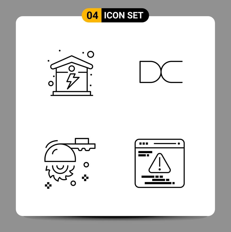 4 Black Icon Pack Outline Symbols Signs for Responsive designs on white background 4 Icons Set Creative Black Icon vector background