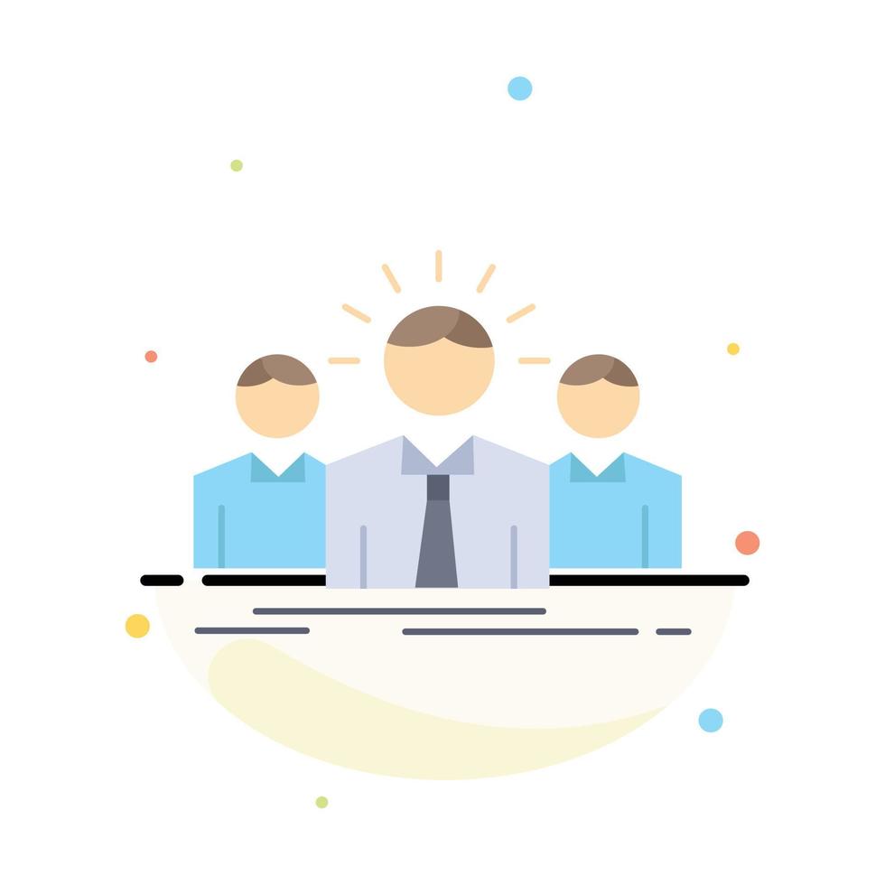 Business career employee entrepreneur leader Flat Color Icon Vector