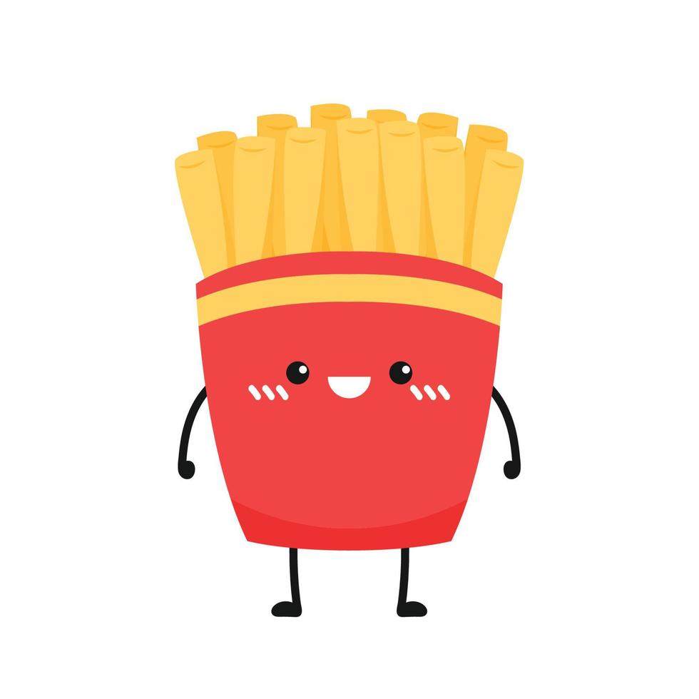 personaje de papas fritas. caricatura de papas fritas. símbolo. fondo de pantalla. espacio libre para texto. vector