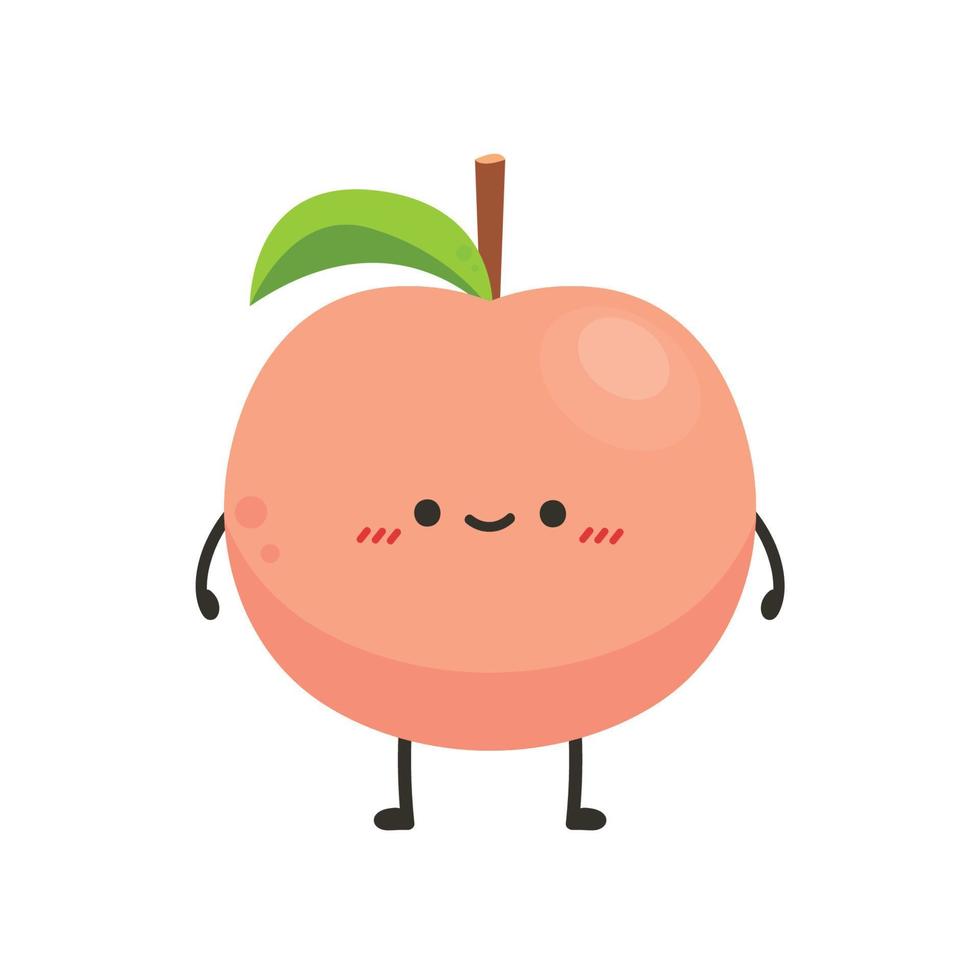 Peach character. peach on white background. wallpaper. vector