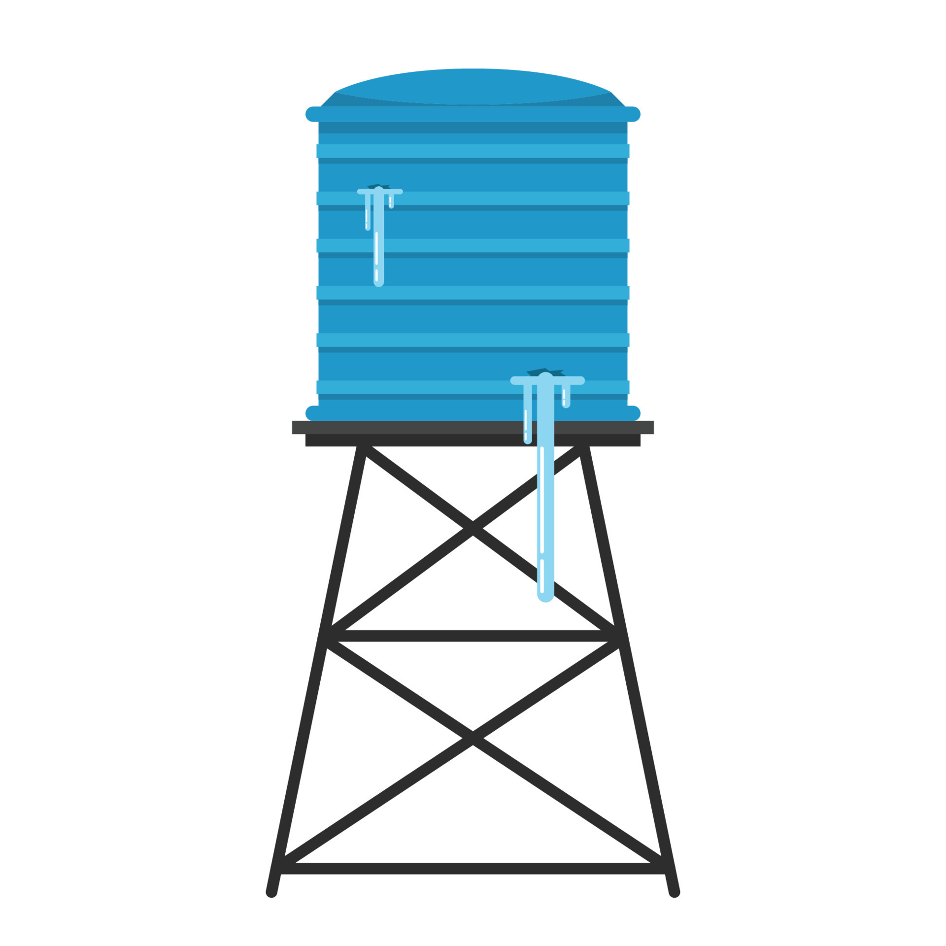 Water tank leak. water tank vector. free space for text. copy space