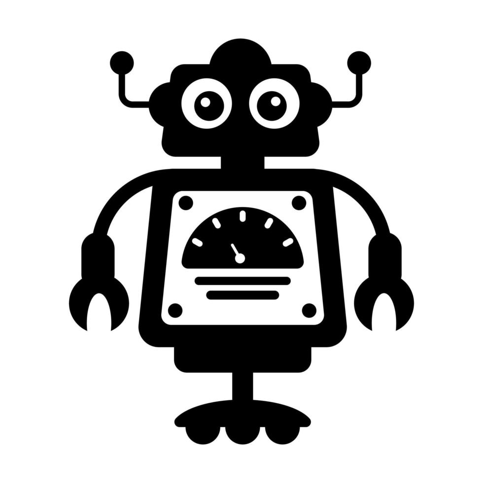 Ai technological testing parameters flat icon of mechanical robot vector