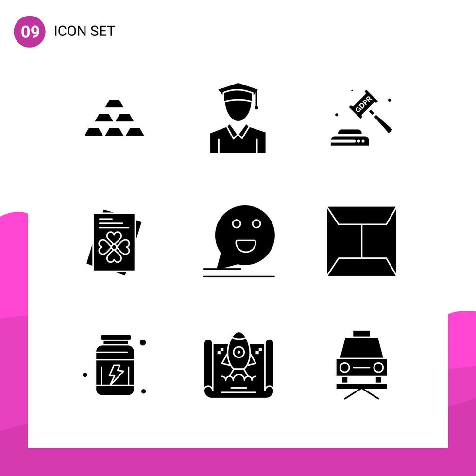 Glyph Icon set Pack of 9 Solid Icons isolated on White Background for responsive Website Design Print and Mobile Applications Creative Black Icon vector background