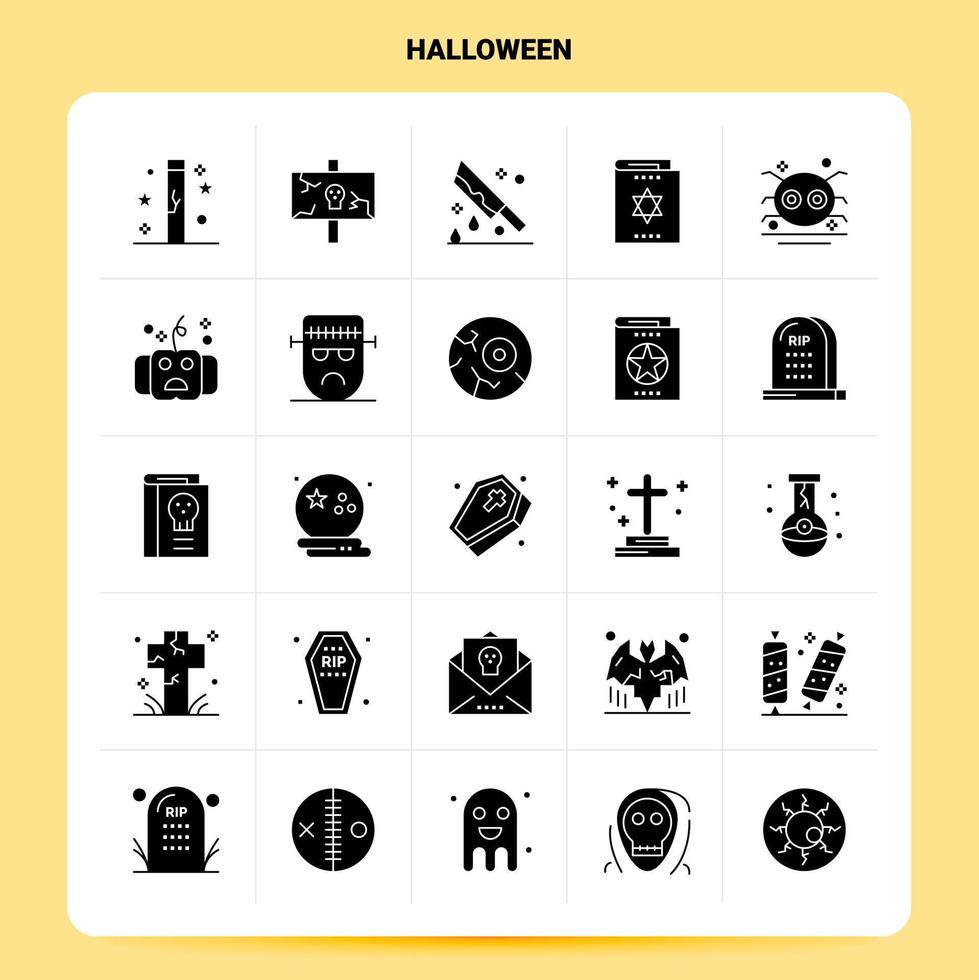 Solid 25 Halloween Icon set Vector Glyph Style Design Black Icons Set Web and Mobile Business ideas design Vector Illustration