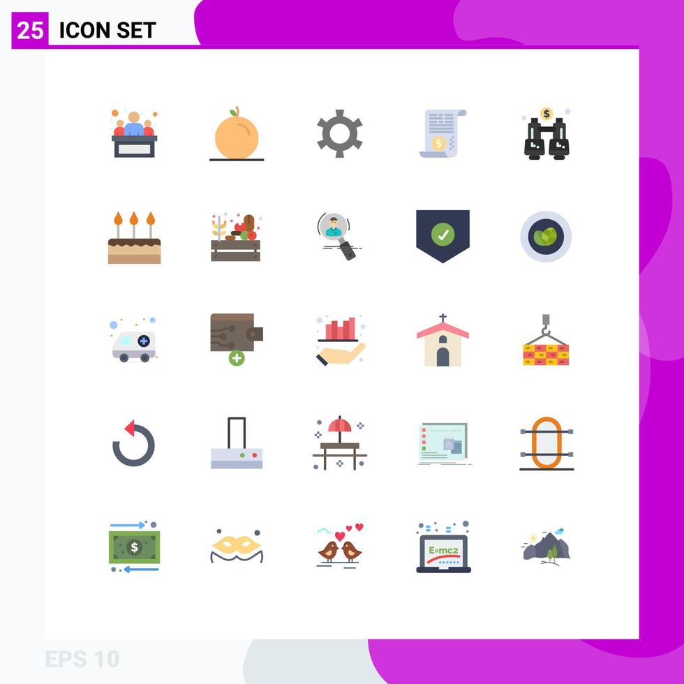 Group of 25 Modern Flat Colors Set for cake find setting explore finance Editable Vector Design Elements