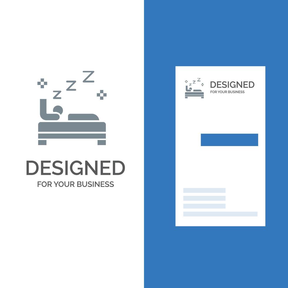 Bed Bedroom Clean Cleaning Grey Logo Design and Business Card Template vector