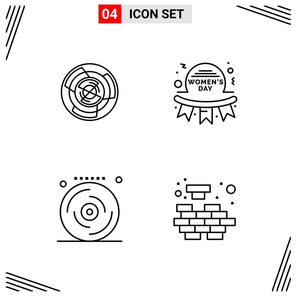 4 Icons Line Style Grid Based Creative Outline Symbols for Website Design Simple Line Icon Signs Isolated on White Background 4 Icon Set Creative Black Icon vector background