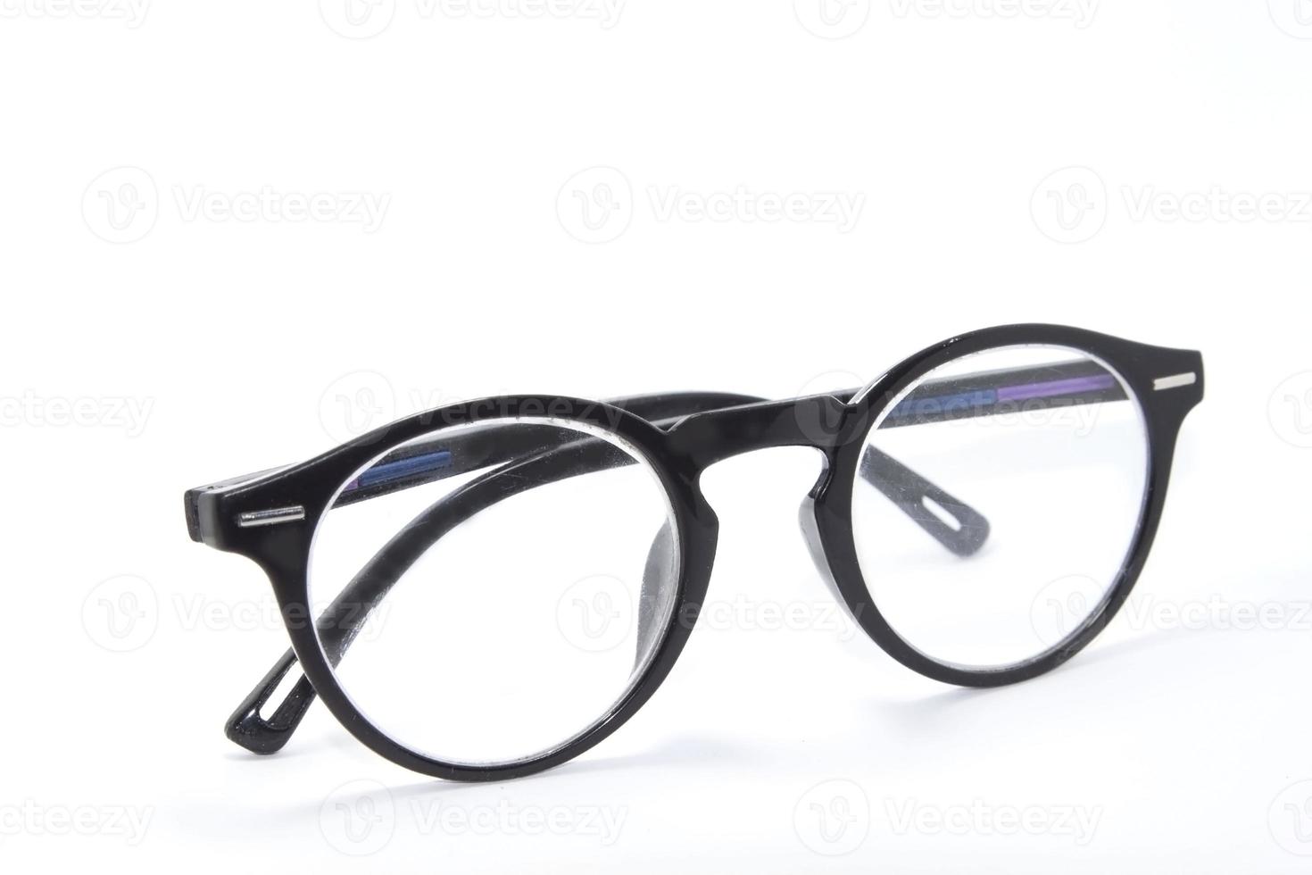 Myopia glasses on a white background shot in a studio in my house photo