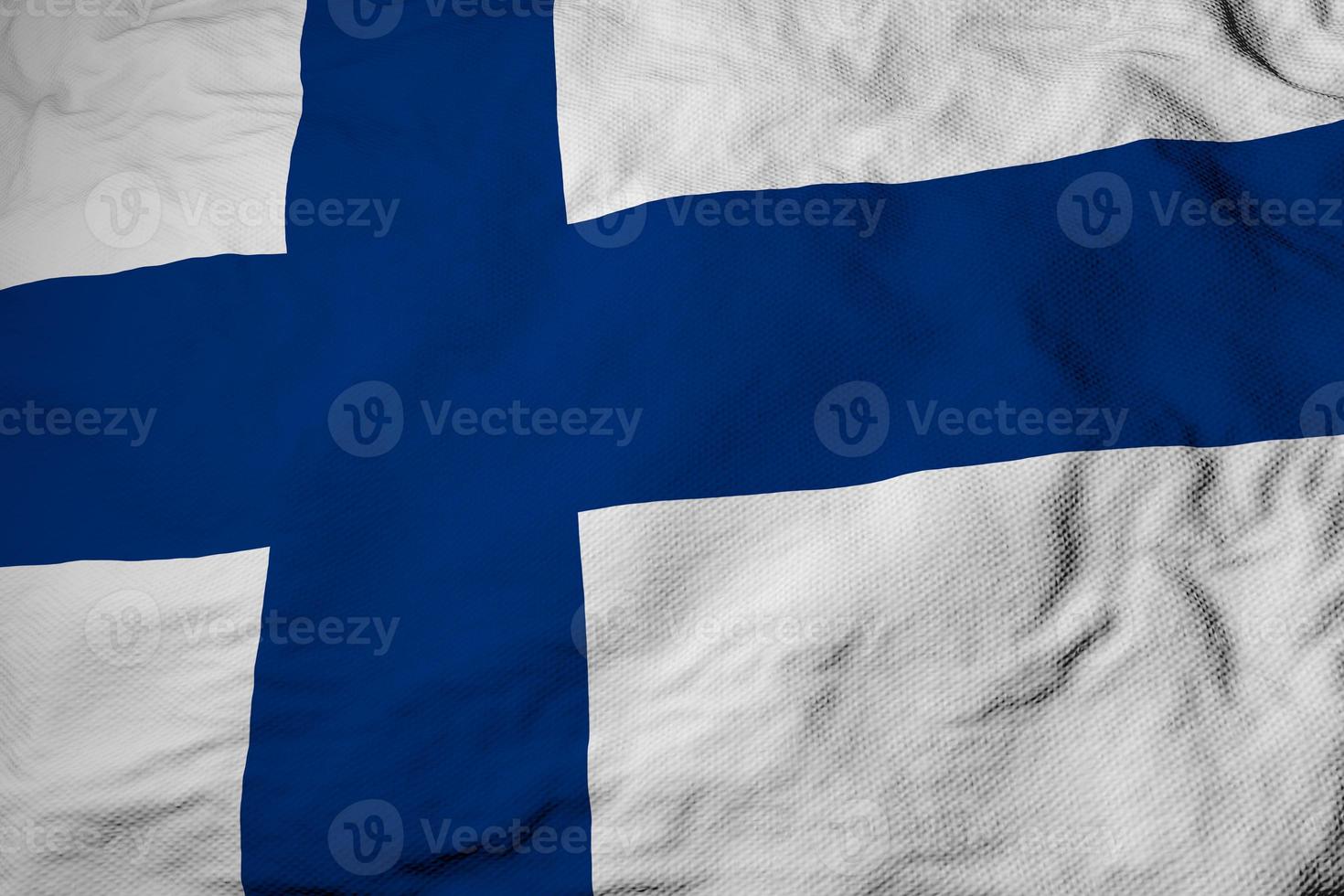 Finnish flag in 3D rendering photo