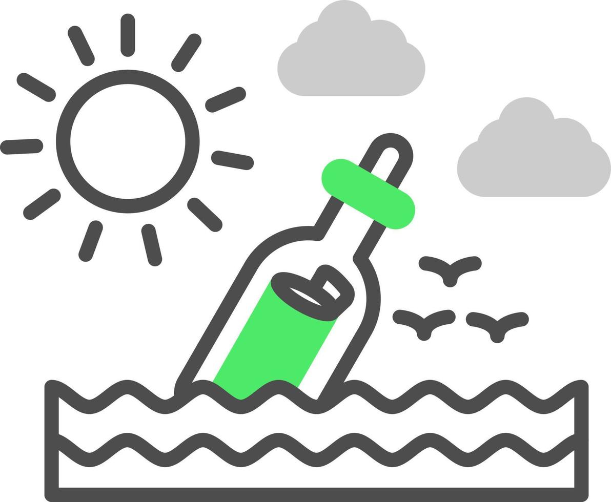 Message In A Bottle Creative Icon Design vector