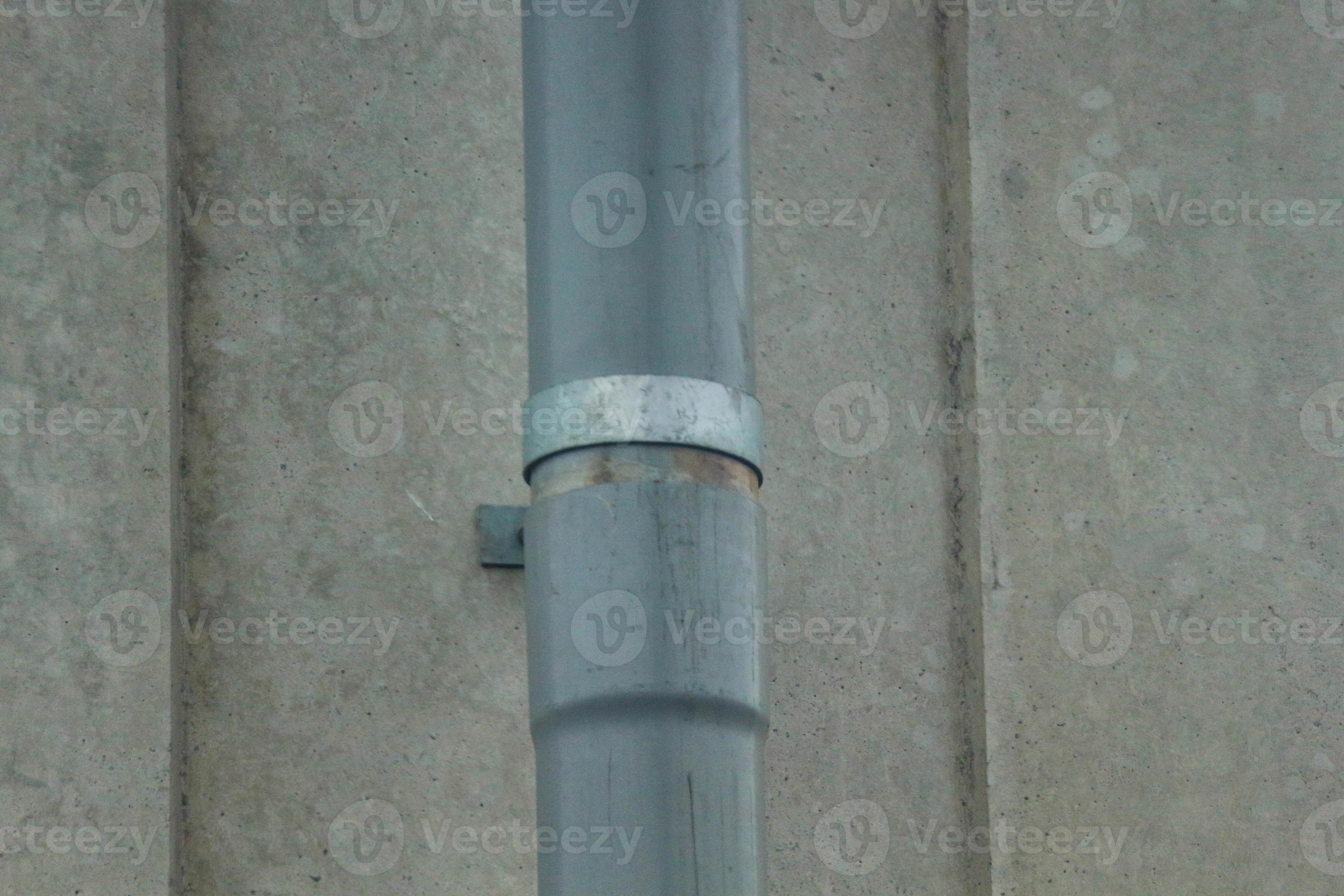 PVC pipe connection on the drainage of a bridge. 15469702 Stock Photo