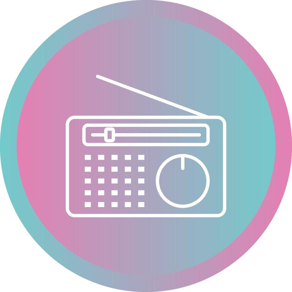 icono de línea de vector de radio único