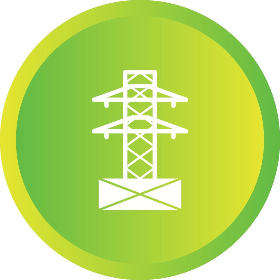 icono de glifo de vector de torre de electricidad único