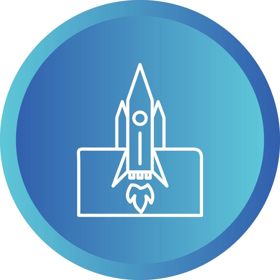 Unique Rocket Launched II Vector Line Icon