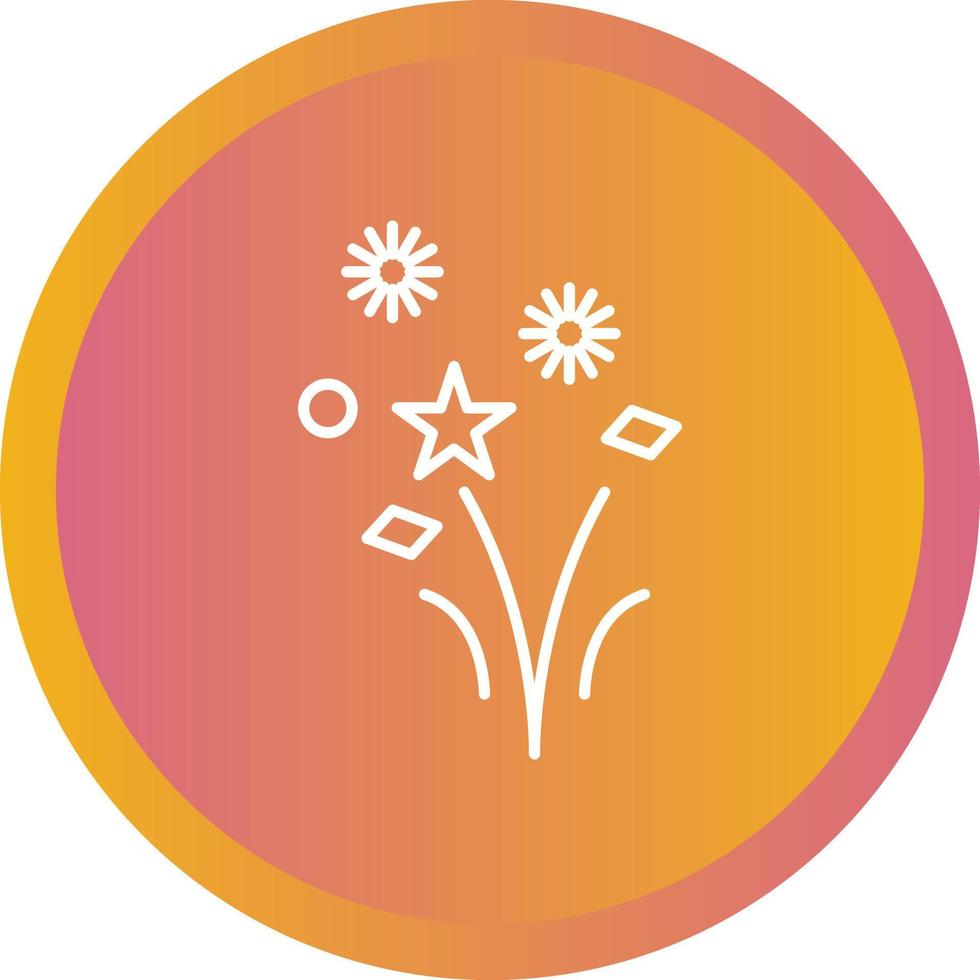 Unique Fireworks Vector Line Icon