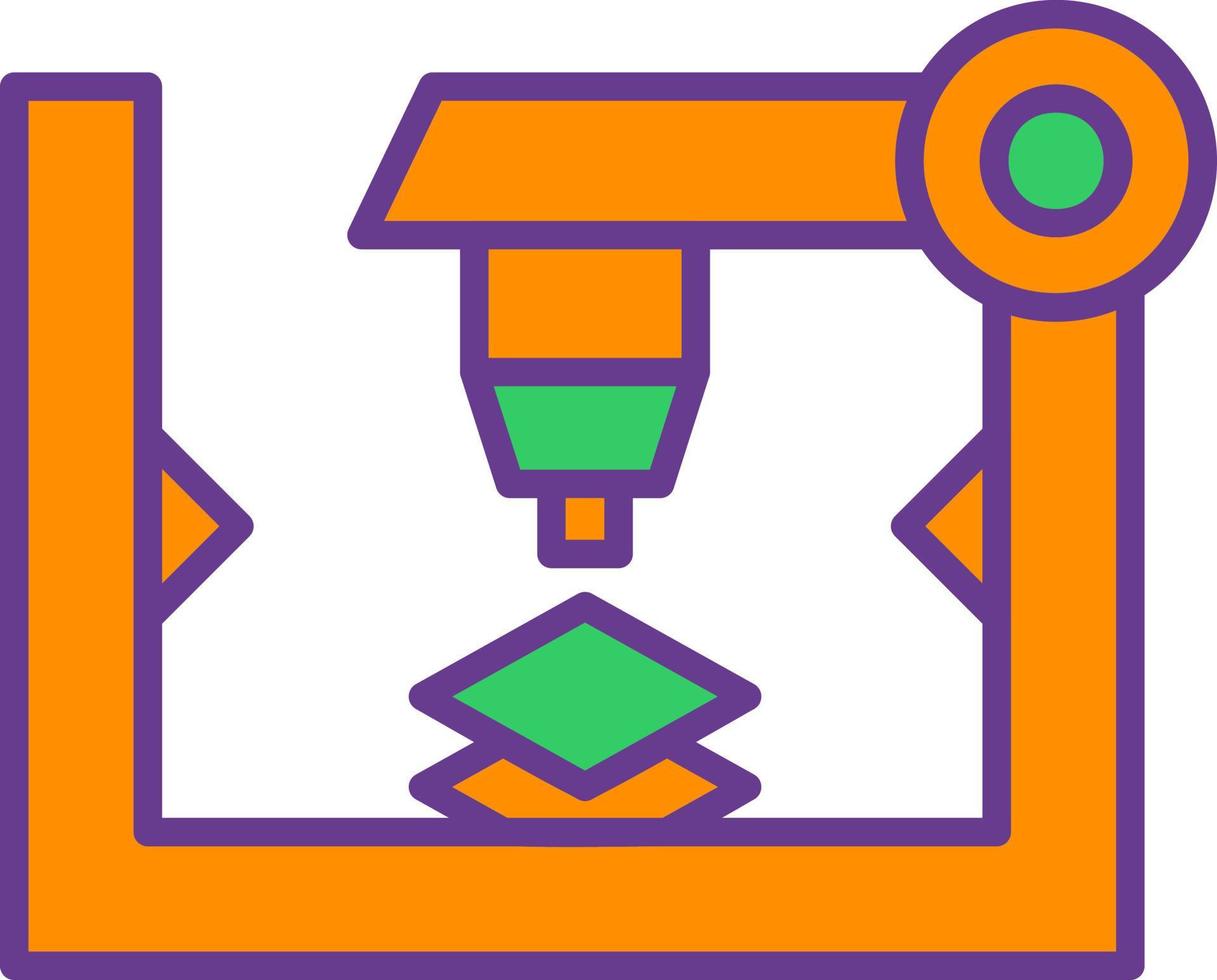 3d Printer Creative Icon Design vector