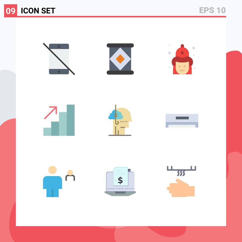 9 Creative Icons Modern Signs and Symbols of addiction growth fight career hat Editable Vector Design Elements