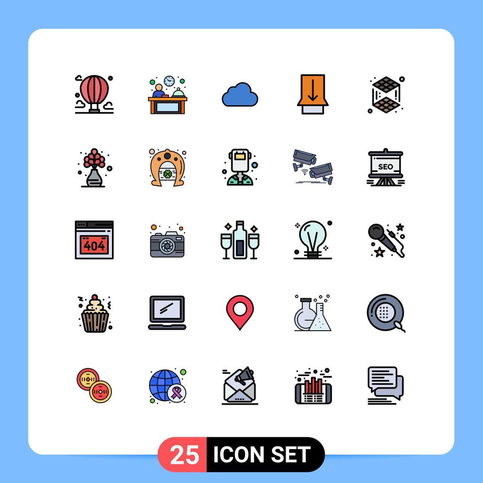Stock Vector Icon Pack of 25 Line Signs and Symbols for printing touch reception slide cloudy Editable Vector Design Elements