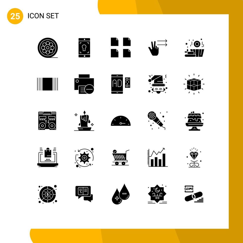 Set of 25 Modern UI Icons Symbols Signs for cover wood documents sauna gesture Editable Vector Design Elements