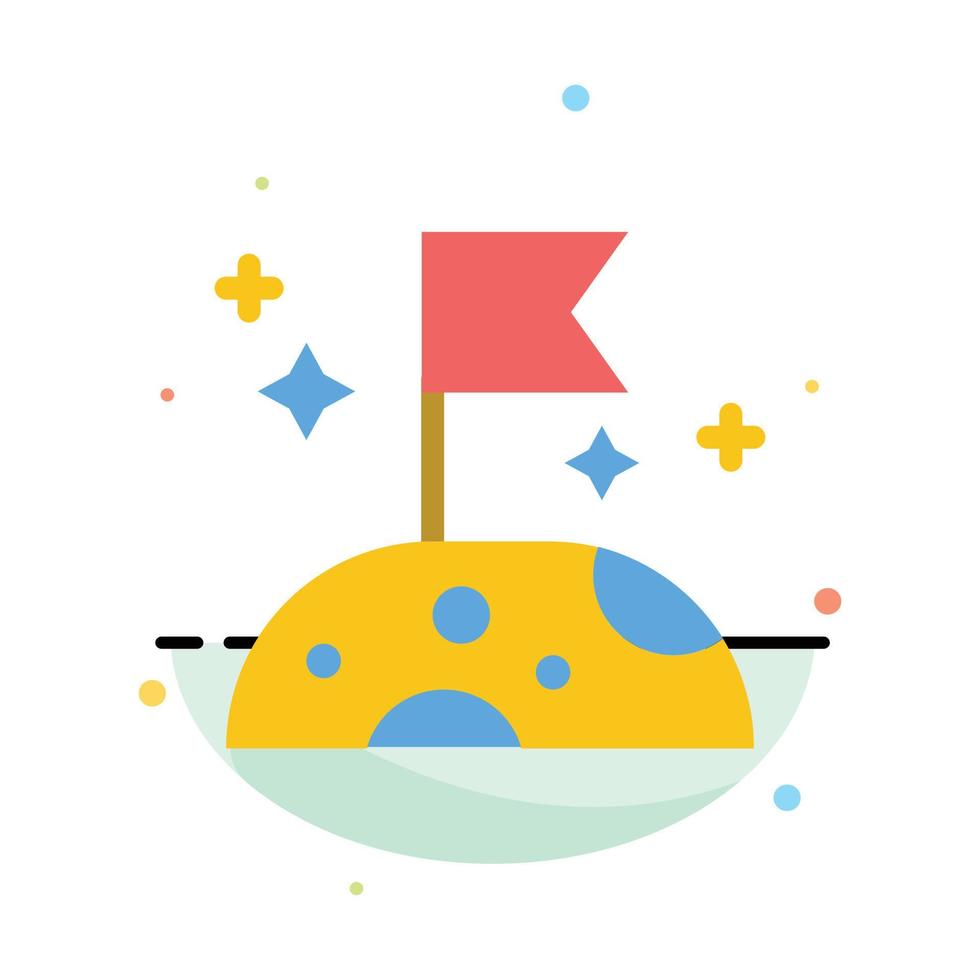 Moon Slow Space Abstract Flat Color Icon Template vector