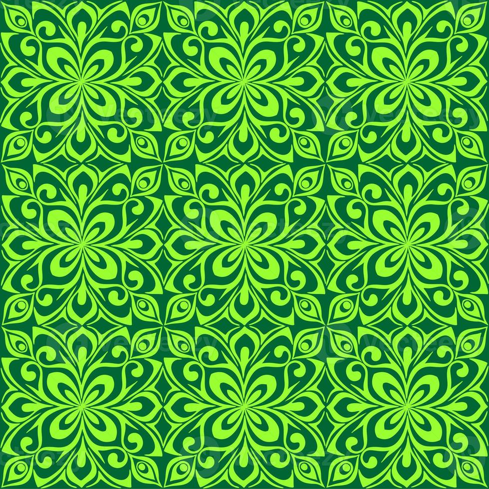 patrón gráfico impecable, azulejo floral de oliva sobre fondo verde, textura, diseño foto
