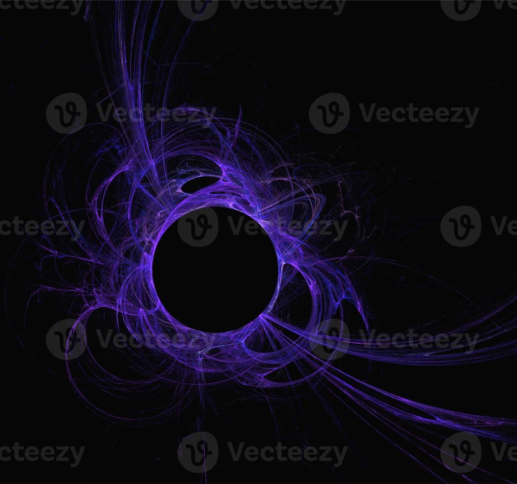 space fantasy illustration of blue planetary system on dark space background, art, design photo