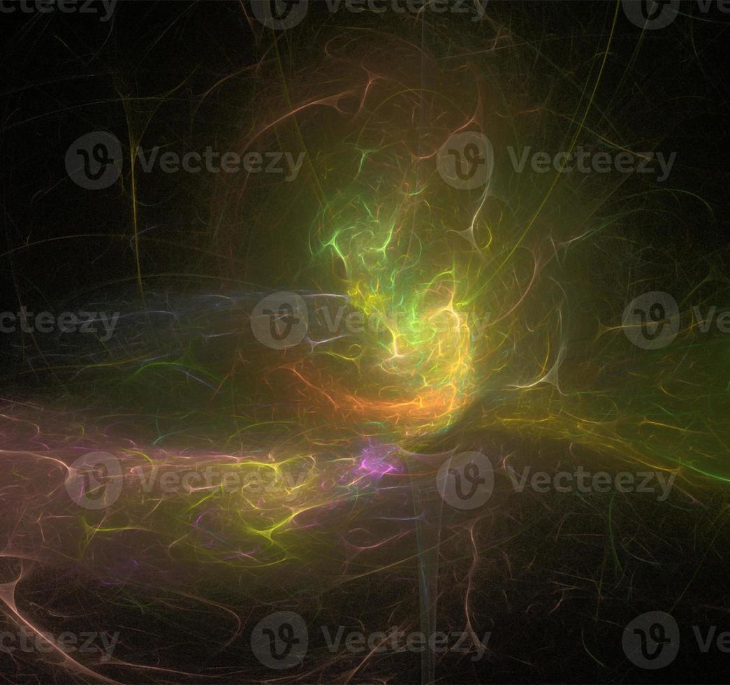 abstract yellow-orange glowing pattern on a black background, lightning in the night sky, design, wallpaper photo
