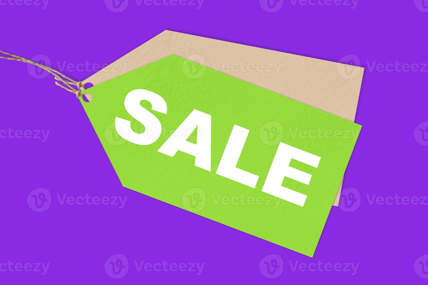 sale label, discount label isolated on purple background photo