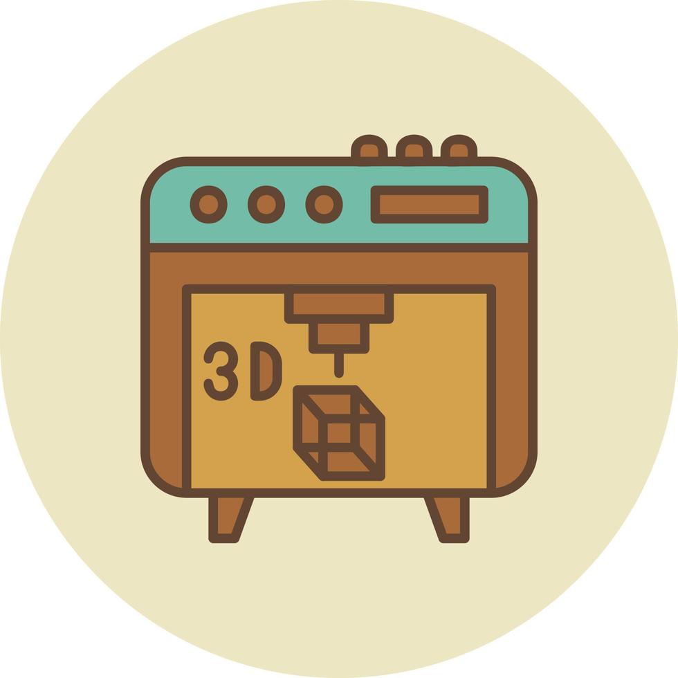 3d Printer Creative Icon Design vector