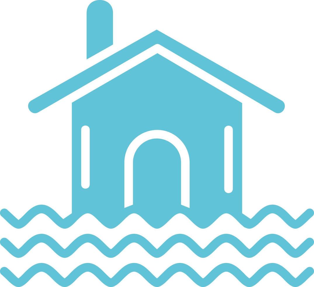 Flooded House Vector Icon Design