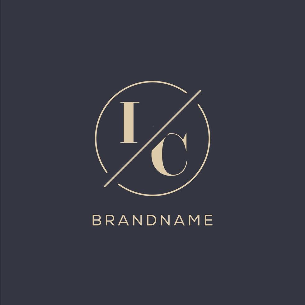 Initial letter LC logo with simple circle line, Elegant look monogram logo style vector