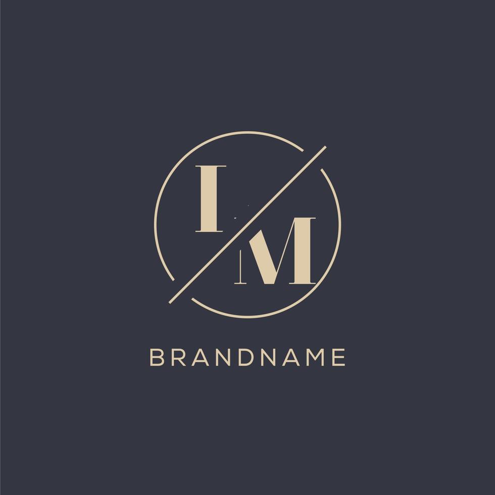 Initial letter LM logo with simple circle line, Elegant look monogram logo style vector
