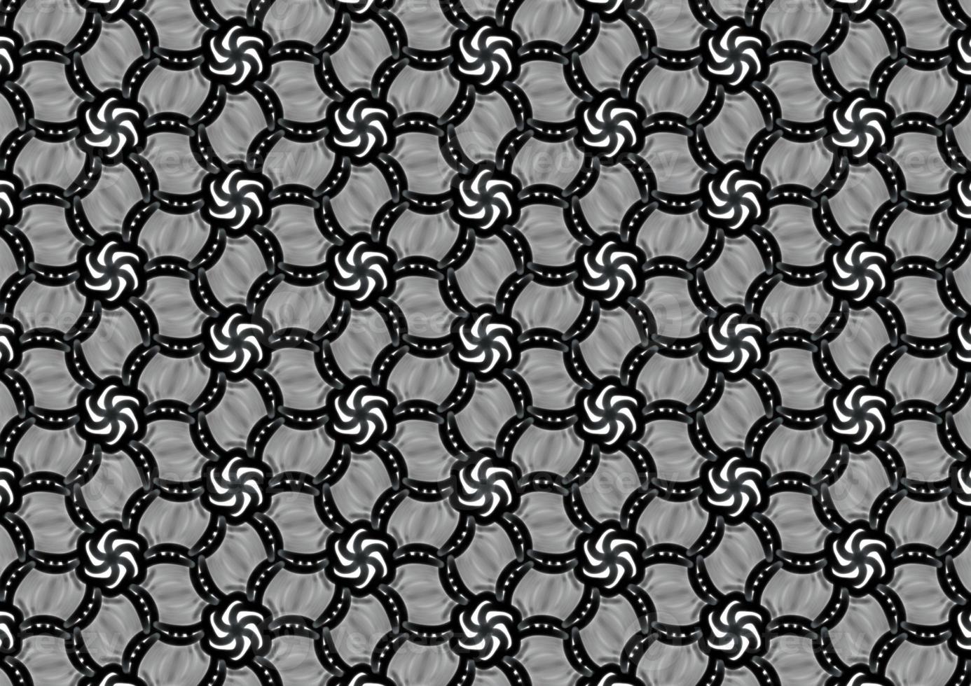 Black and white floral pattern for coloring, background, fabric pattern. photo