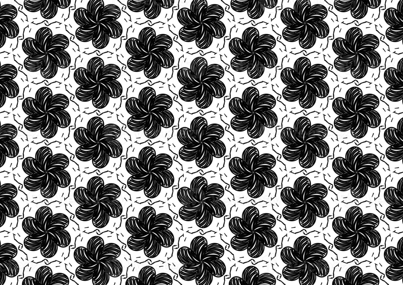 Black and white floral pattern for coloring, background, fabric pattern. photo